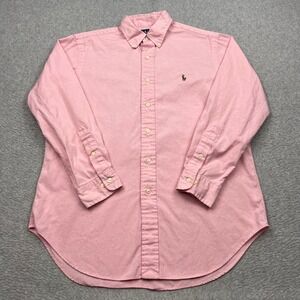 Ralph Lauren Shirt Mens 15.5 Pink Classic Oxford Button Flesh Pony Long Sleeve